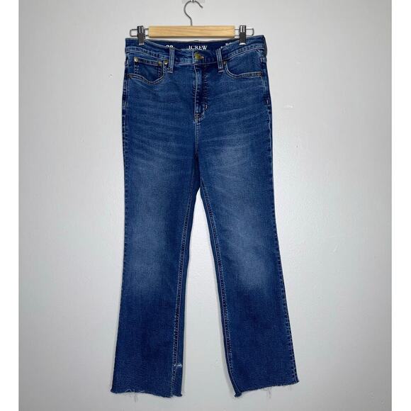 J.Crew Slim Demi Bootcut Jeans Size 28 Raw Hem Medium Wash Denim - Picture 2 of 7
